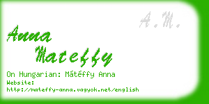 anna mateffy business card